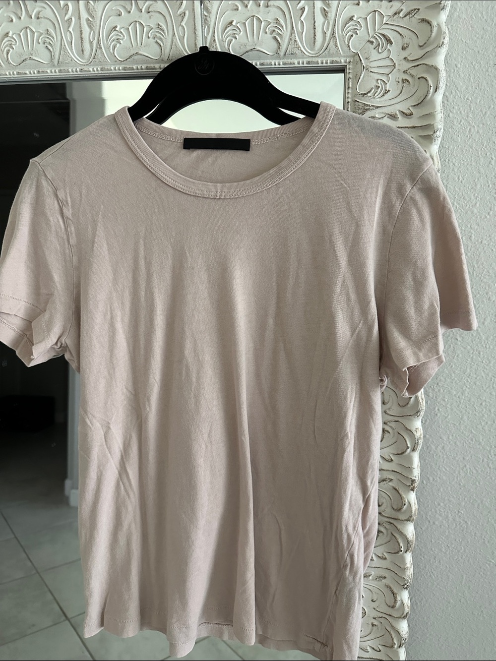 Jenni Kayne Short Sleeve Tee in Light Beige